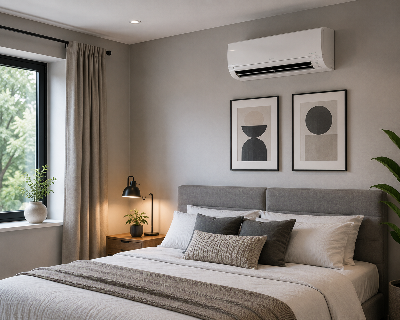 AC in a bedroom in Fife home